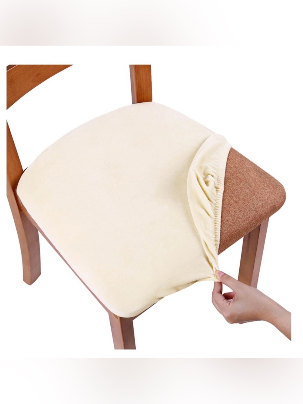 Velvet Seat Slipcovers - CREAM (4-pack)